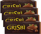 Grisbi Hazelnut Shortbread by Pasticceria Matilde Vicenzi, Hazelnut Cream Filled Patisserie Pastry Cookie, All-Natural, Kosher Dairy, Made in Italy, 4.76oz (135g) Box, 4-Pack