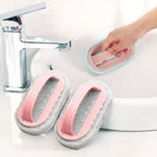 2PCS Magic Cleaning Sponge,Shower Cleaner Brush,Multi Function Handheld Cleaning Sponge Brush,for Kitchen and Bathroom Ideal for Glass Walls and Ceramics,Pink