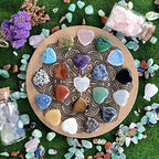 YATOJUZI 20PCS Natural Crystal Hearts Crystals and Healing Stones Heart Gems Gemstones Chakra Pocket Stone Bulk Wholesale Polished Stones Spiritual Gifts for Women Men Valentine's Day Favors
