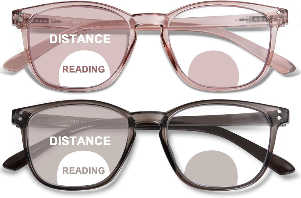 Bifocal Reading Glasses for Women Blue Light Blocking Clear Top Bifocal Computer Readers with Spring Hinges