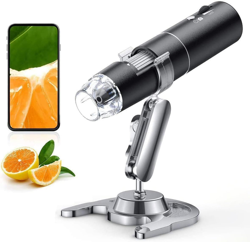 Wireless Digital Microscope, Skybasic 50X-1000X Magnification WiFi Portable Handheld Microscopes with Adjustable Stand HD USB Microscope Camera Compatible with iPhone Android iPad Windows Mac Computer