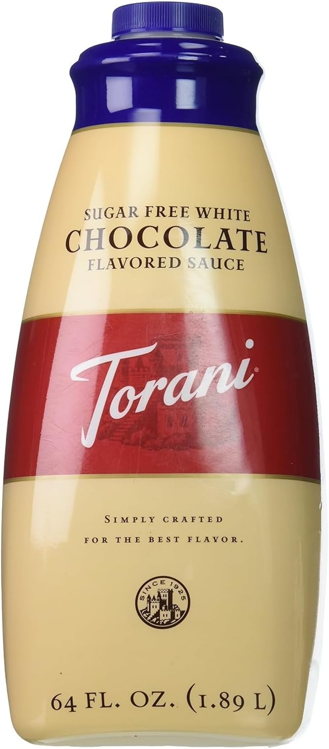 Torani Sugar Free Sauce, White Chocolate, 64 Ounces
