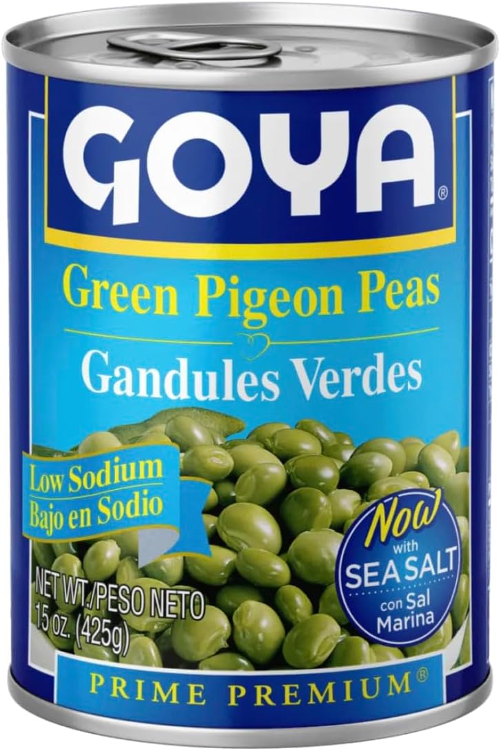 Goya Green Pigeon Peas Low Sodium, 15 oz, 2-Pack