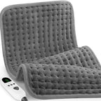 Heating Pad for Back Pain & Period Cramps Relief, 9 Heat Settings Electric Heating Pad for Neck & Shoulder, Auto Shut Off, Soft Machine Wash Fabric, Gifts for Mom, Women, 12''x24'', Gray