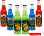 Toxic Waste Soda Variety Pack | 6 Pack of 3 Unique Pucker Inducing Flavors of Soda Pop with Real Cane Sugar | 12 oz Glass Bottles in a Mixed Sampler with Crazy Soda Pop Bottle Opener