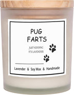 OSHINE Scented Candle: Pug Gifts for Dog Moms, Funny Candles for Women, Unique Gifts for Pug Lovers