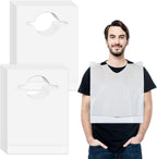 50/200 Pack Adult Bibs for Men, Disposable Bibs for Adult Waterproof & Oil-Proof, 22" Plastic Bib for Elderly Women Eating
