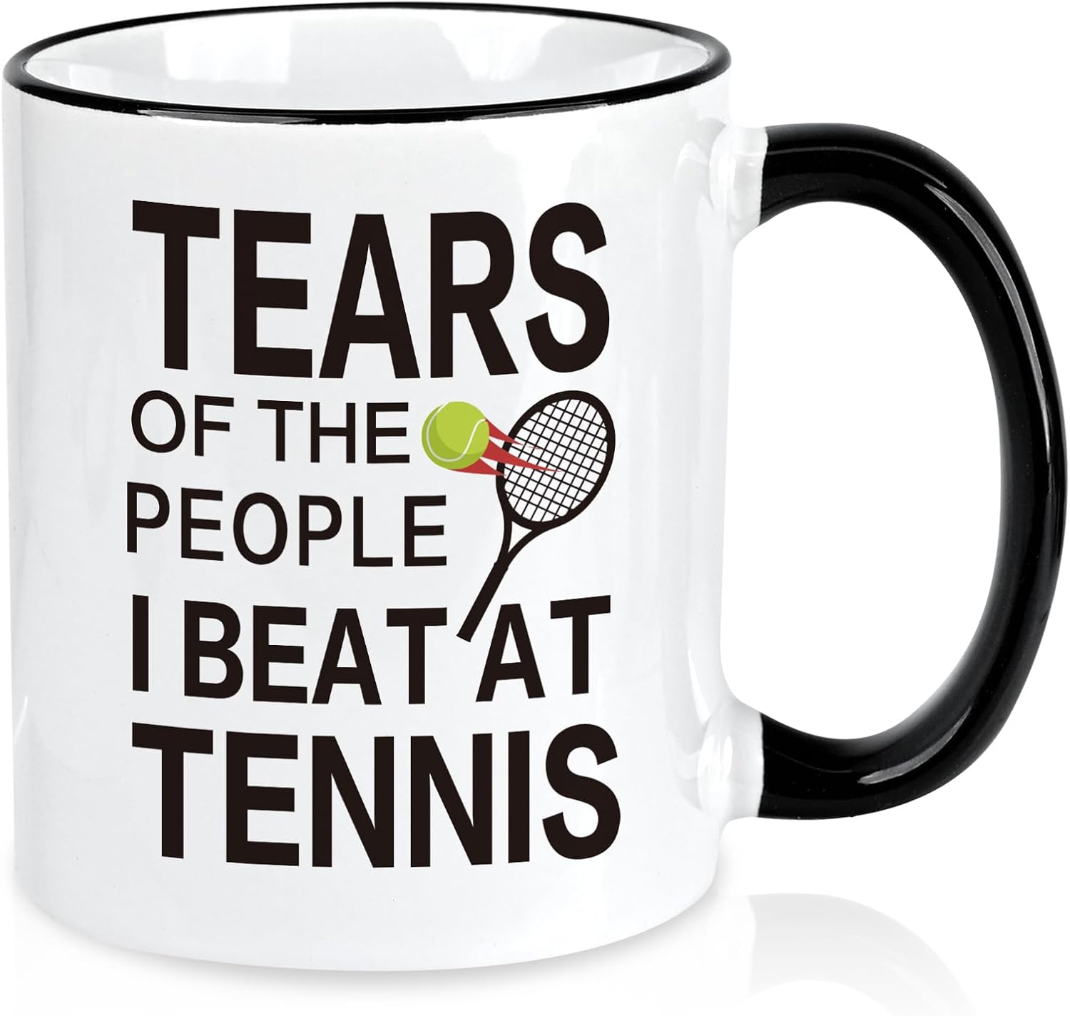 Tennis Gifts for Women Men - Tears of the People I Beat at Tennis Coffee Mug 11 Oz, Funny Chirstmas Birthday Gift Coach Friends Family