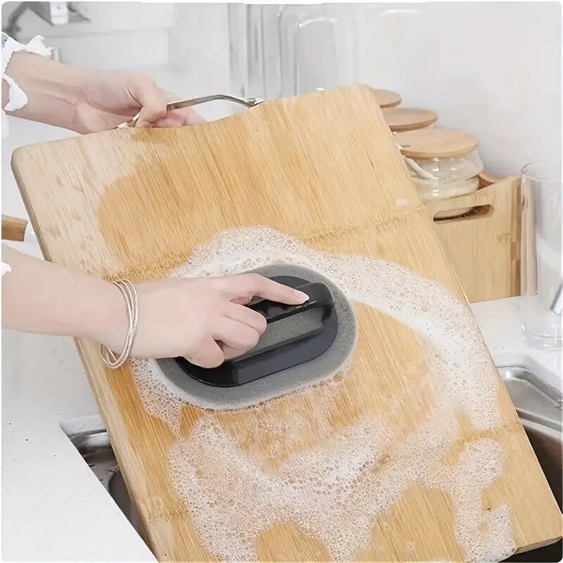 1pcs Multi-Functional scouring pad with Handle, Diamond Abrasive Scrubber, Magic Kitchen Cleaning Brush, Powerful Pot Scrubber