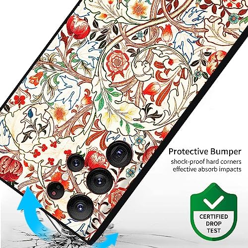 Berkin Arts Compatible with Samsung Galaxy S24 Ultra 5G Case Art Silicone Phone Case Pink Intricate Ornamental Flourishes (Acanthus by William Morris)
