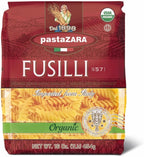 PASTA ZARA - Fusilli - Organic - 100% Italian Pasta, Made with Durum Wheat Semolina Flour, Non GMO, Kosher (1 LB. BAG) - Consistently al Dente.