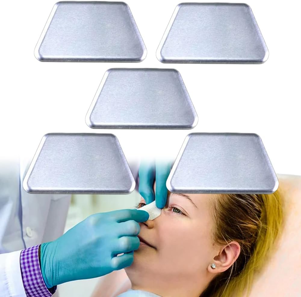 Aluminum Nasal Splints, Nose Brace Fracture Orthopedic Immobilization, Septoplasty Rhinoplasty External Nose Support Protector, 5PCS (L)