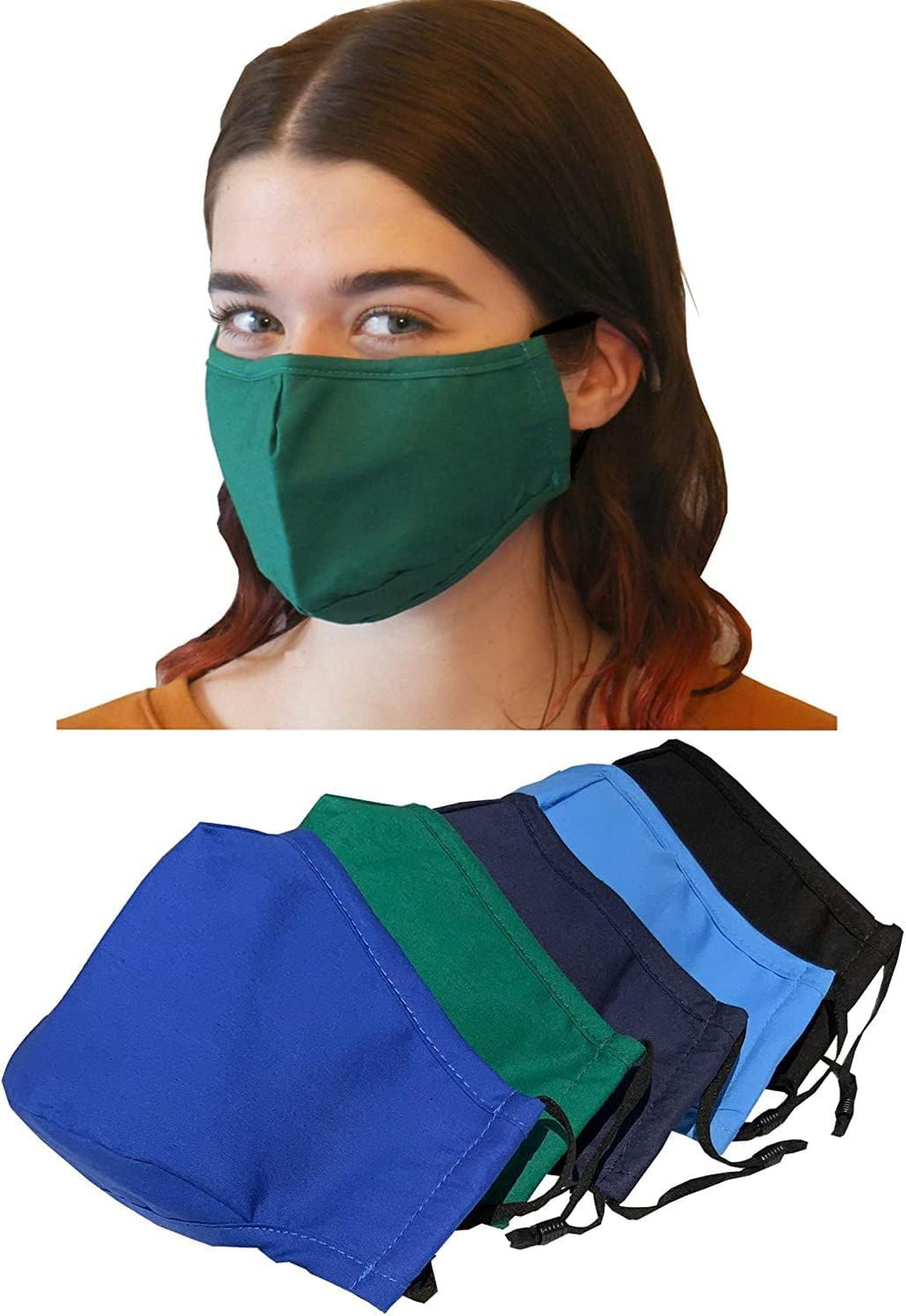 Cloth Face Mask for Women, Men, Teens, Made in USA,Washable Reusable,Breathable with Filter pocket and Nose Wire