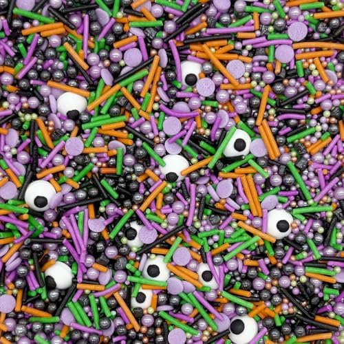 Dynastang Monster Sprinkles Halloween Edible Eyes Cake Decoration Cupcake Toppers Cookie Decorating Perfect for Cakes, Cupcakes, Desserts Toppings 3OZ