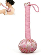 Mugwort Back Massage Hammer, Handheld Fabric Comfort Tapping Tool, Traditional Chinese Meridian Hammer, Portable Self-Care Massager for Back Muscle & Deep Tissue Relaxation (Pink, 12.2 inch)