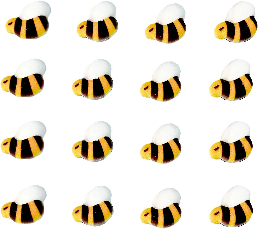 PhilaeEC 16 PCS Edible Bumble Bees Icing Cake Decoration Candy Sprinkle Cupcake Topper Ice Cream Cookies Frosting Decoration