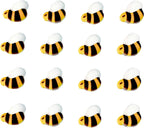 PhilaeEC 16 PCS Edible Bumble Bees Icing Cake Decoration Candy Sprinkle Cupcake Topper Ice Cream Cookies Frosting Decoration