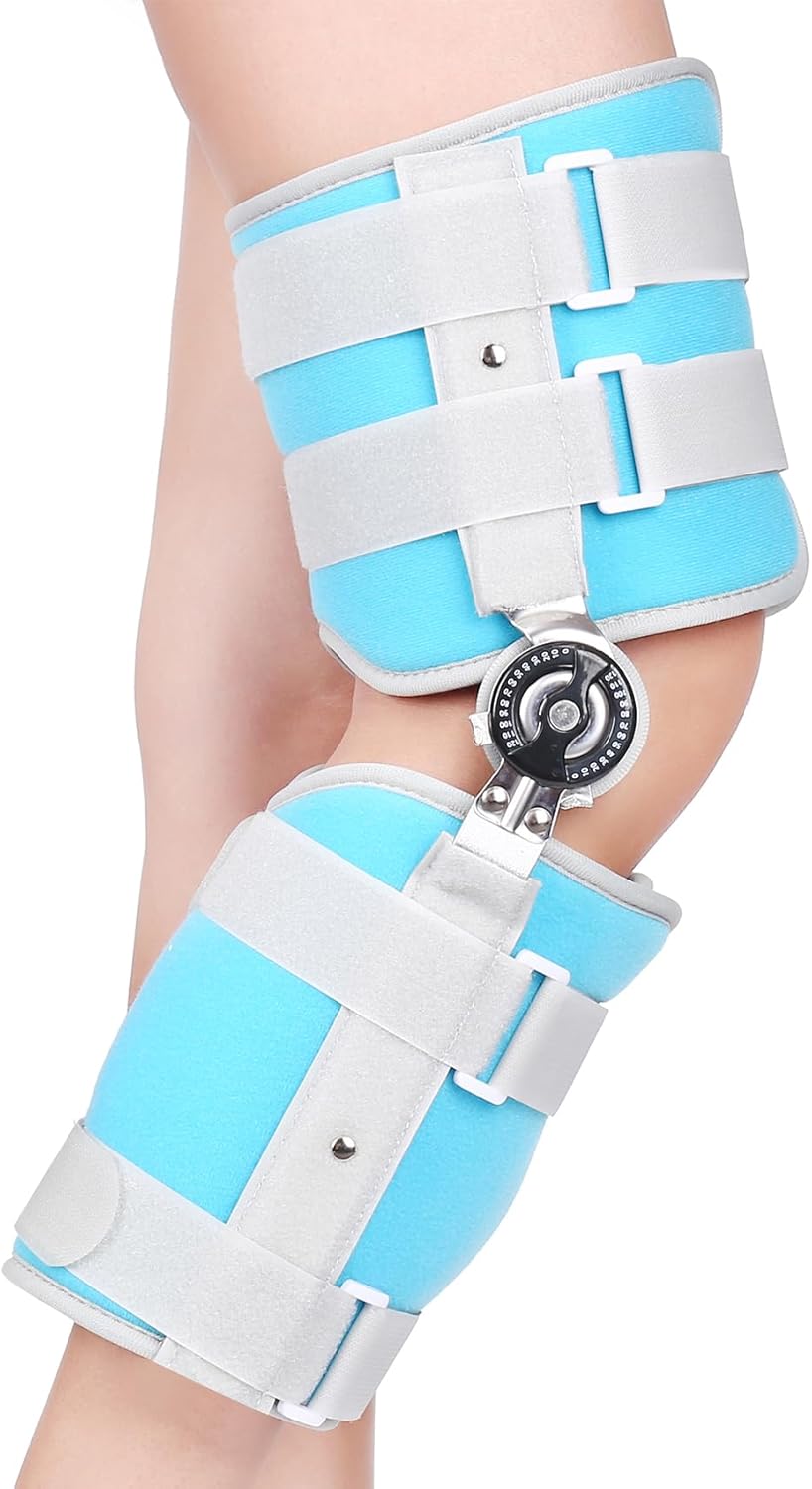 Kids Hinged Knee Brace Children Toddler Knee Immobilizer with Side Stabilizers Pediatric Medical ROM Post Op Knee Brace for Knee Pain Arthritis ACL PCL MCL Meniscus Tear Injuries (Small)