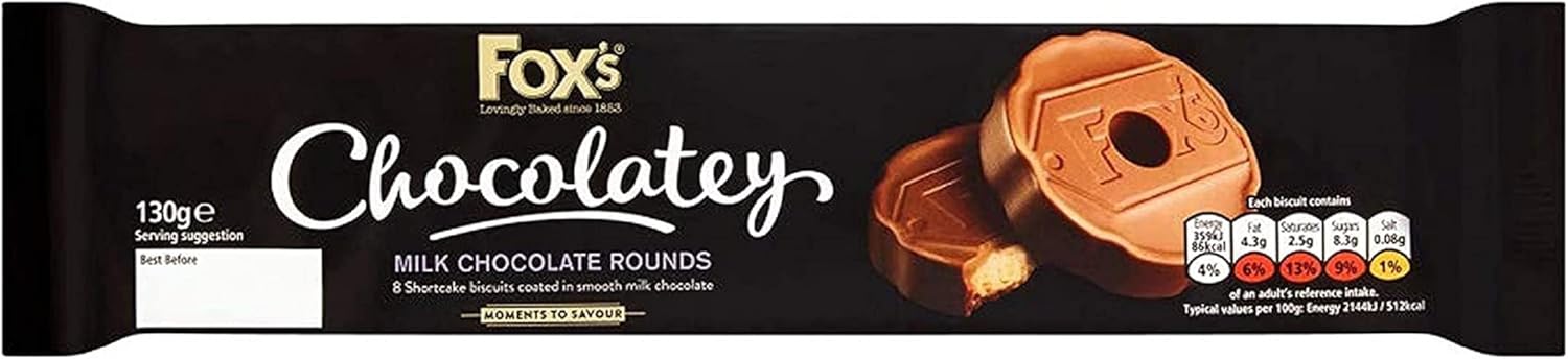 Fox's Biscuits Chocolatey Milk Chocolate Rounds, 130g