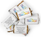 Custom Printed Wrappers and Mini Chocolate Bars, Promotional Items Add Your Logo Candy Personalized Miniatures, (75 Count)