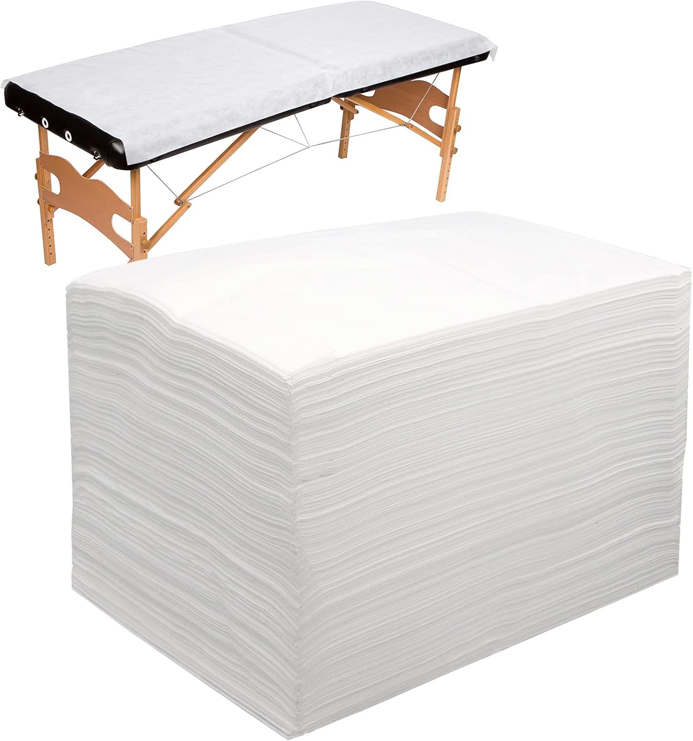 100pcs Massage Table Sheets, Disposable Bed Sheets Soft Non woven Fabric Spa Bed Sheets Breathable For Massage Beauty Salon Eyelash Wax Tattoo Bed Covers, 31" x 71" White