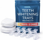 Teeth Whitening Trays Moldable 4 Dental Trays 2 Retainer Case Teeth Trays for Tooth Whitening Gel Compatible with Opalescence Teeth Whitening Gel