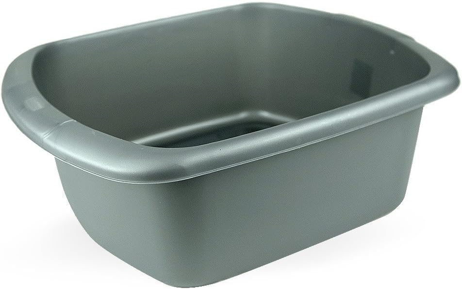 Whitefurze Rectangular Bowl, Plastic, Silver, Large