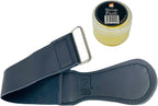 G.B.S Black Leather Razor Strop – Handmade Grain Leather Strop with Strop Paste – Professional Honing & Sharpening Strop for Straight Razors, Knives, Chisels & Tools