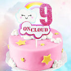 LaVenty Pink On Cloud 9 Birthday Cake Toppers On Cloud 9 Birthday Cake Decoration