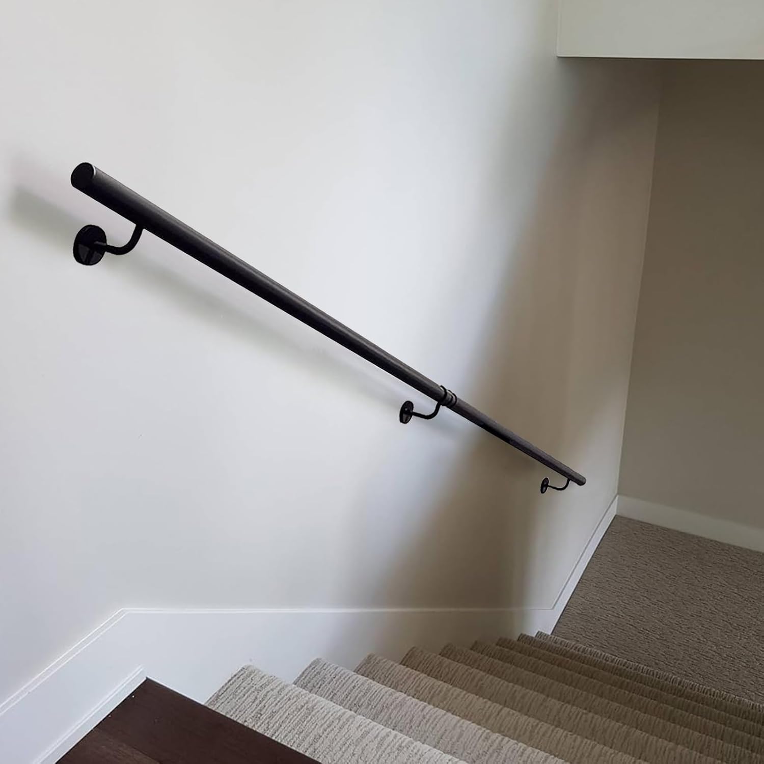 Staircase Handrails｜30cm-600cm Wall Mount Non-Slip Support Rod｜Industrial Outside Hand Rails Metal Banister Corridor Round Pipe Safety Grab Rail, Easy to Install(3.3 FT)