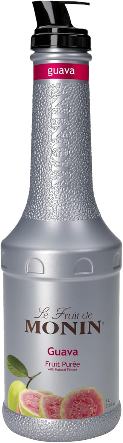 Monin - Guava Fruit Purée, Juicy Guava Taste, Perfect for Lemonades, Teas, Cocktails, Mocktails, Culinary Dishes & More, Vegan, Non-GMO, Gluten-Free (1 Liter)