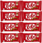 KITKAT Milk Chocolate 4-Finger Wafer Bars 4-Pack 8 x 45g, (8 full size bars)