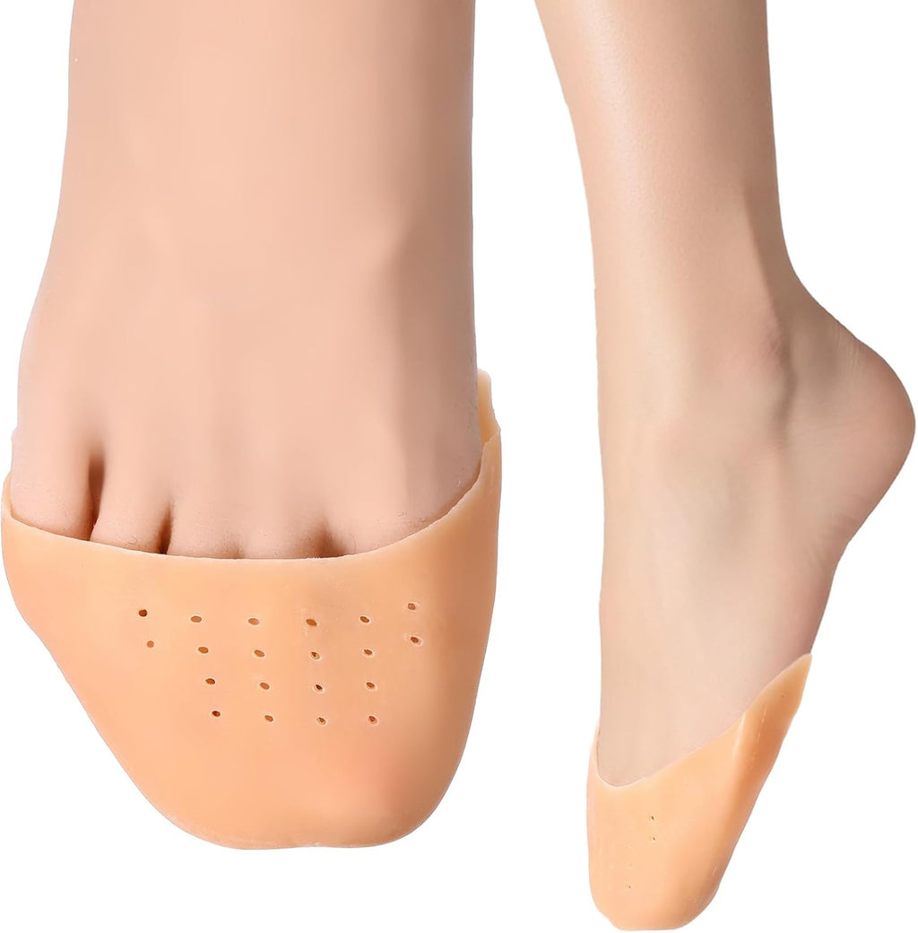 Toe Pads for Pointe Shoes, Silicone Ballet Dance Toe Pads with Breathable Hole Soft Gel Toes Cover Protectors High Heels Toes Caps for Women Girls Dancers