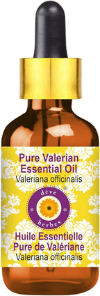 Deve Herbes Pure Valerian Essential Oil (Valeriana officinalis) with Glass Dropper Steam Distilled 10ml (0.33 oz)