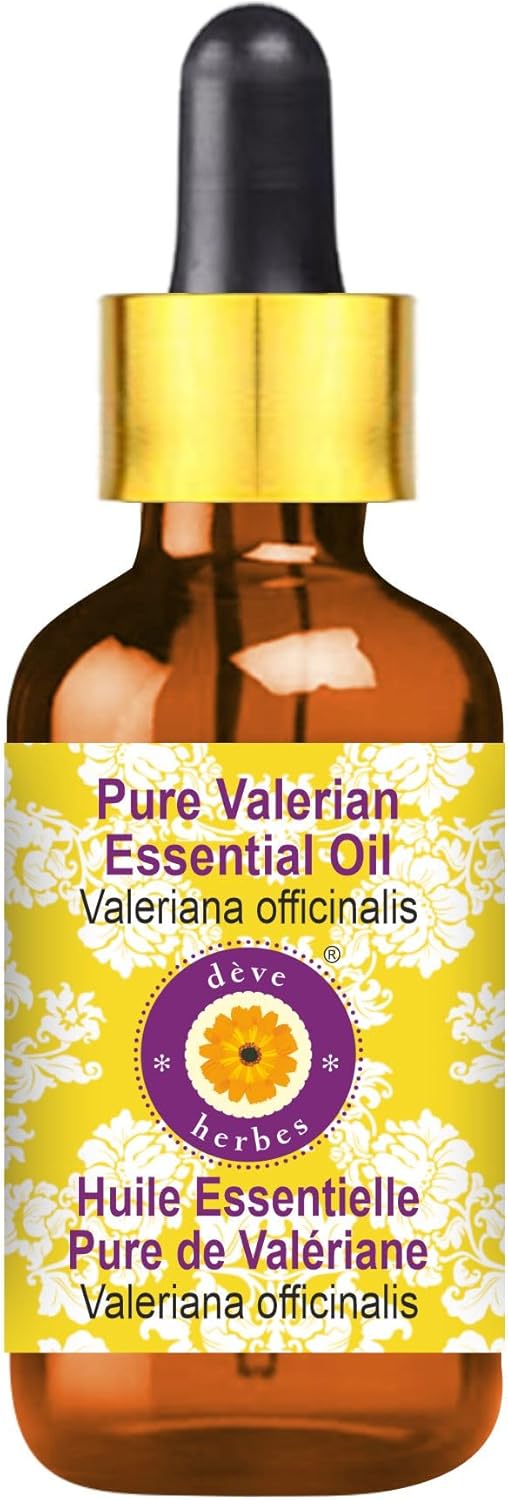 Deve Herbes Pure Valerian Essential Oil (Valeriana officinalis) with Glass Dropper Steam Distilled 50ml (1.69 oz)