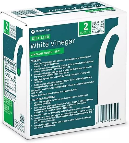 Premium Distilled White Vinegar, 256oz. 2 Gallons | For Cooking or Household Cleaning