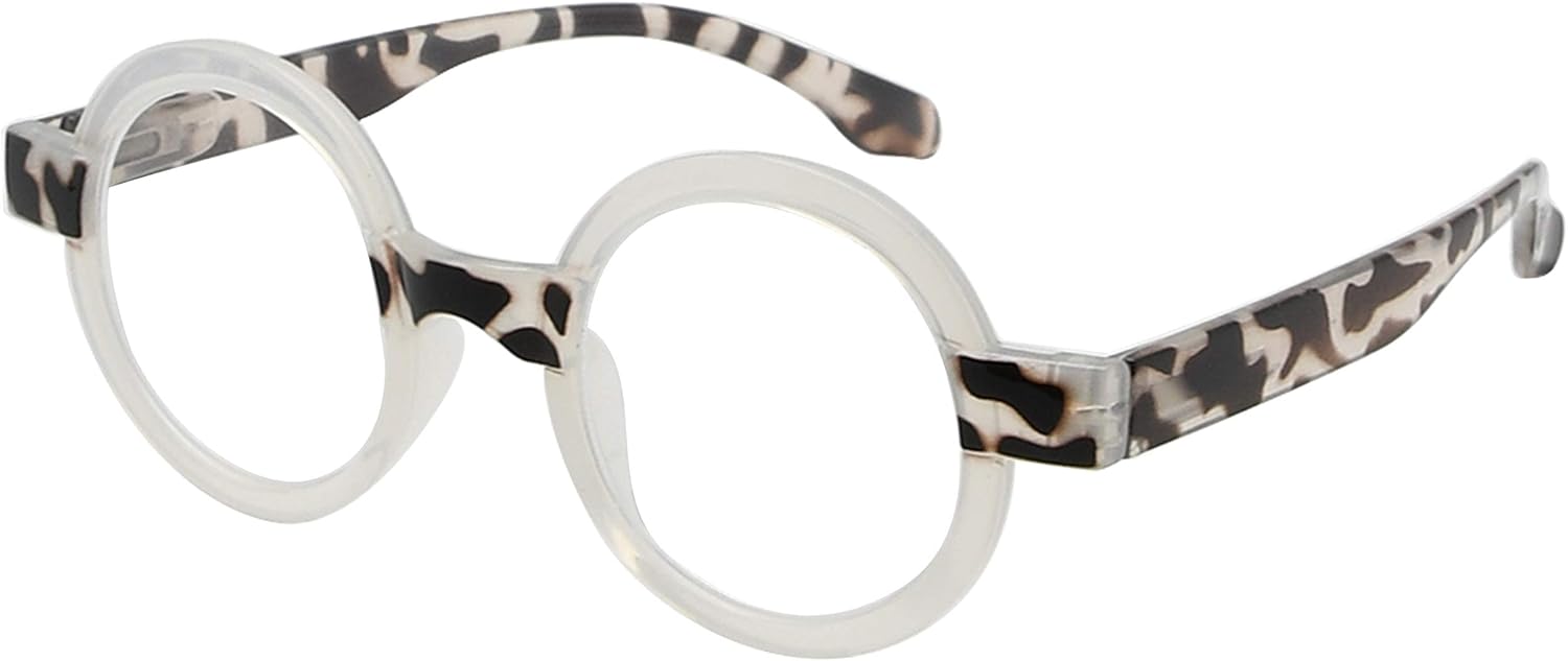 Eyekepper Round Reading Glasses for Women Retro Readers Eyeglasses - Tortoise +3.00