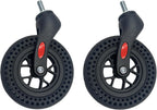 2 Pack 6 Inch Thickened Wheelchair Front Wheels Replacement with Front Fork Drive Front Castor Solid Replacement Wheels for Wheelchairs, Rollators, Walkers(Black, 6 Inch-Thickened)