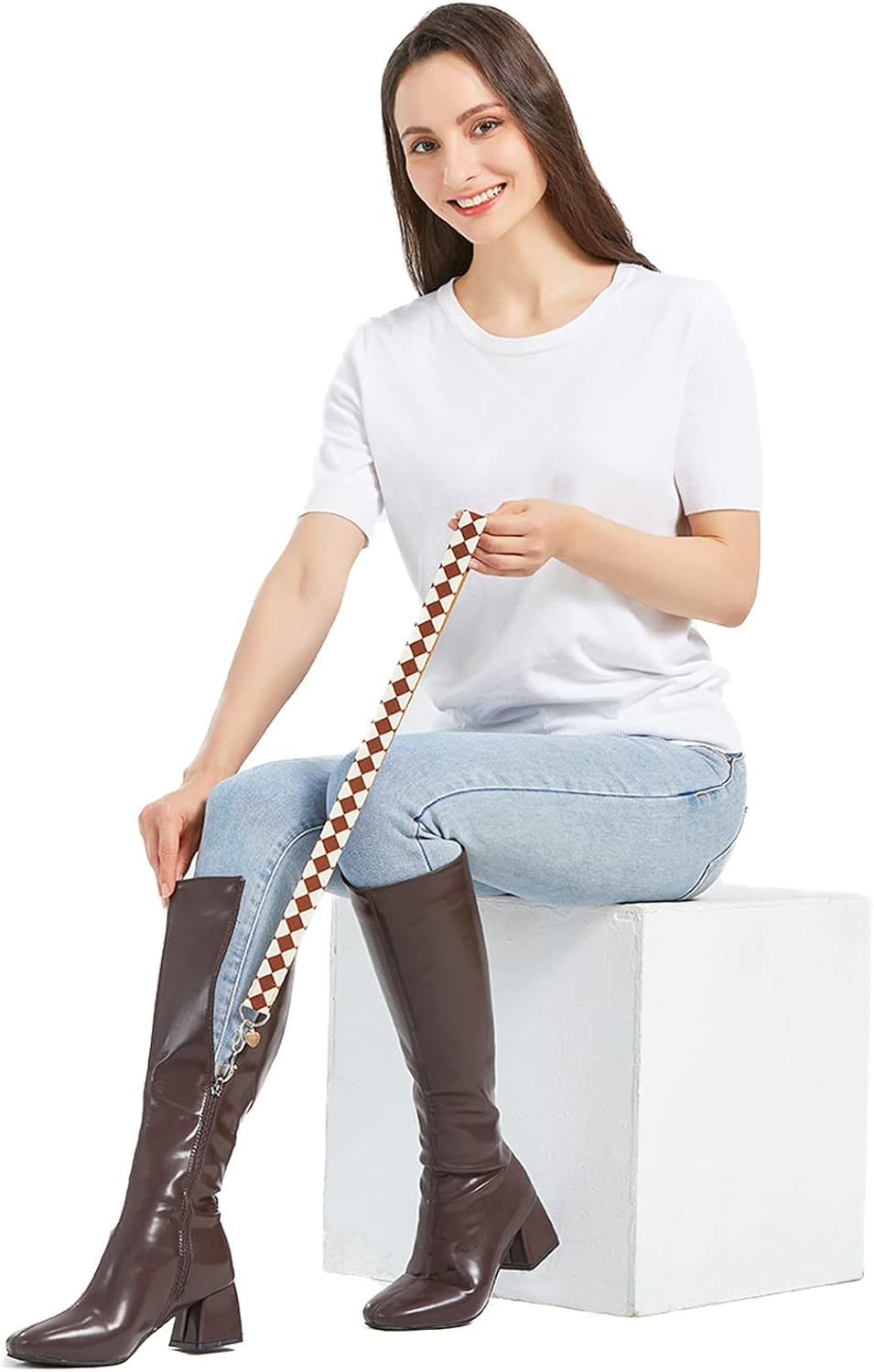 FYOURH Zipper Helper Zipper Puller Helper for Boots for Disabled Back Problems People Live Alone Brown