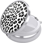 Nipichsha Pill Box, Small Pill Case for Purse & Pocket, Cute Travel Medicine Organizer, Portable Medicine Container Holder to Hold Vitamins, Medication, Fish Oil & Supplement, White Leopard