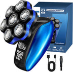 Head Shavers for Bald Men - Magnetic 7D Detachable Head Shaver, 100% Waterproof Wet Dry, Rechargeable Cordless Electric Razor, Rotary Shavers with LED Display, Fast Charging