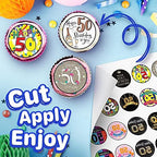 30 x Edible Cupcake Toppers Themed of 50th Happy Birthday Collection of Edible Cake Decorations | Uncut Edible on Wafer Sheet