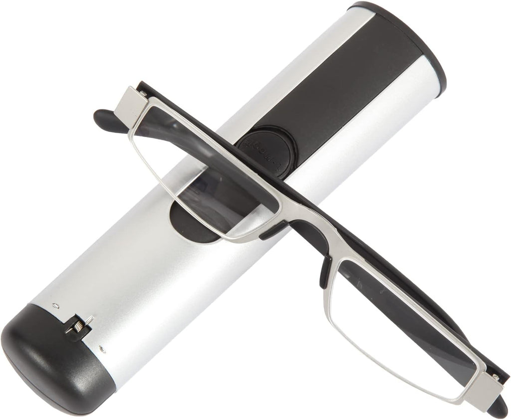 I-Mag Executive Slim Metal Reading Glasses with Slide Open Hard Case