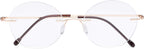 CessBlu Rimless Reading Glasses Round Readers for Men Women (Gold) +1.0