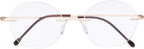 CessBlu Rimless Reading Glasses Round Readers for Men Women (Gold) +0.5