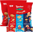 Loacker Minis Wafer Variety Pack - 30% Less Sugar - Premium Assorted Cream Filled Wafer Cookies - Mix of Hazelnut, Chocolate and Vanilla Crispy Wafers - NON-GMO - Sustainably - Pouch (x2) 0.35oz, 80 Individually Wrapped Snack Packs