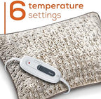 Beurer UHP48N Lux Heated Body Pillow, Lumbar Support Pillow for Back Pain Relief, Microplush Heated Pillow with 6 Temperature Settings and Auto Shut-Off, Back Pillow for Sore Muscles