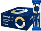 AMACX Energy Oat Bar for Endurance Sports – 12 x 50g – Energy Bars Carbohydrate mix (31g) – Vegan Protein Bar with 50mg magnesium – Running & Hiking Snacks – Healthy Oatmeal Power Bars - Banana