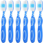 Beaupretty 6 Pack Portable Mini Toothbrushes with Short Handle Soft Bristles Compact Travel Toothbrush Set Ergonomic Grip for Effective Oral Care