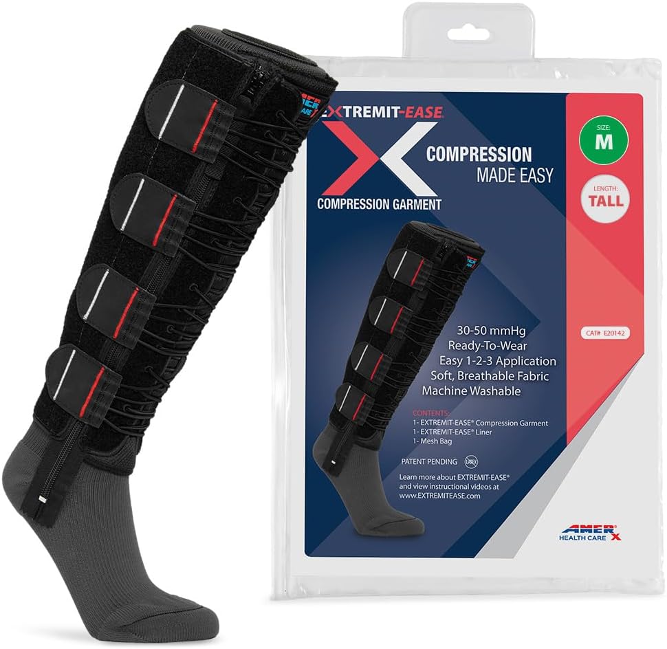 Compression Garment 30-50 mmHg Lower Leg Compression Wrap - Ideal for Mild to Moderate Lymphedema Swelling, Venous Insufficiency, and Post-Op Edema